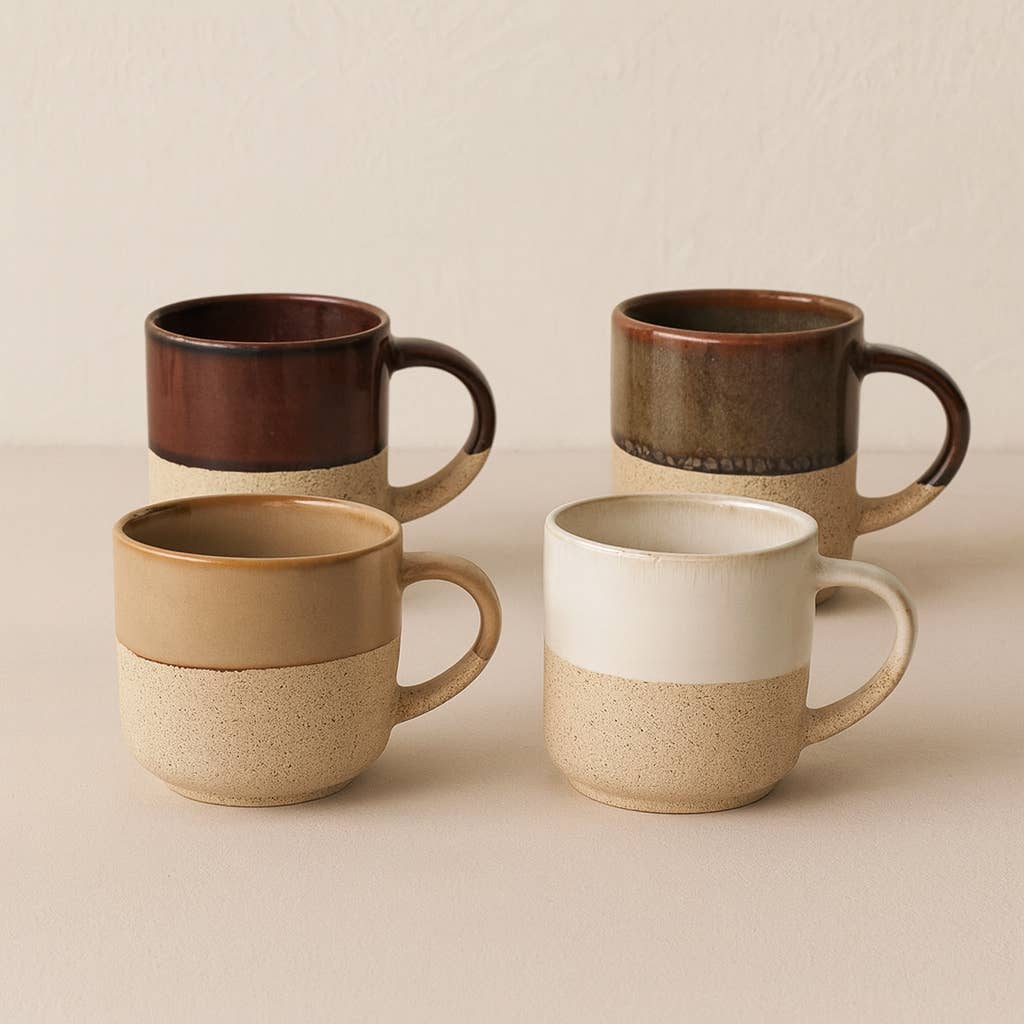 10 cl ceramic cup, assorted in 4 colors MACCHIATO set of 4