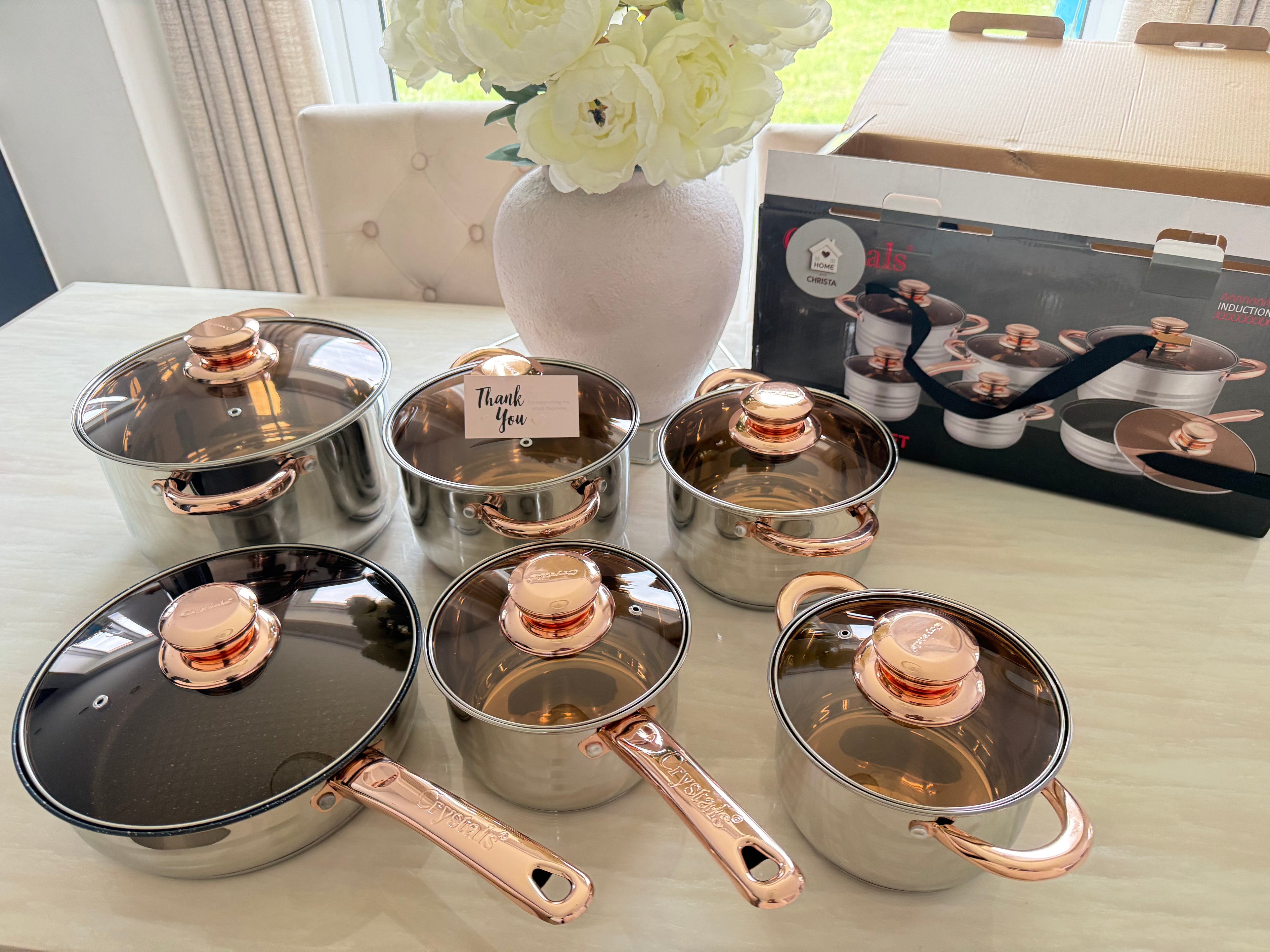 12Pcs Stainless Steel Saucepan Stock Pot Set Kitchen Induction Cookware
