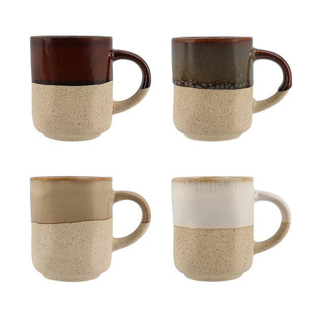 10 cl ceramic cup, assorted in 4 colors MACCHIATO set of 4