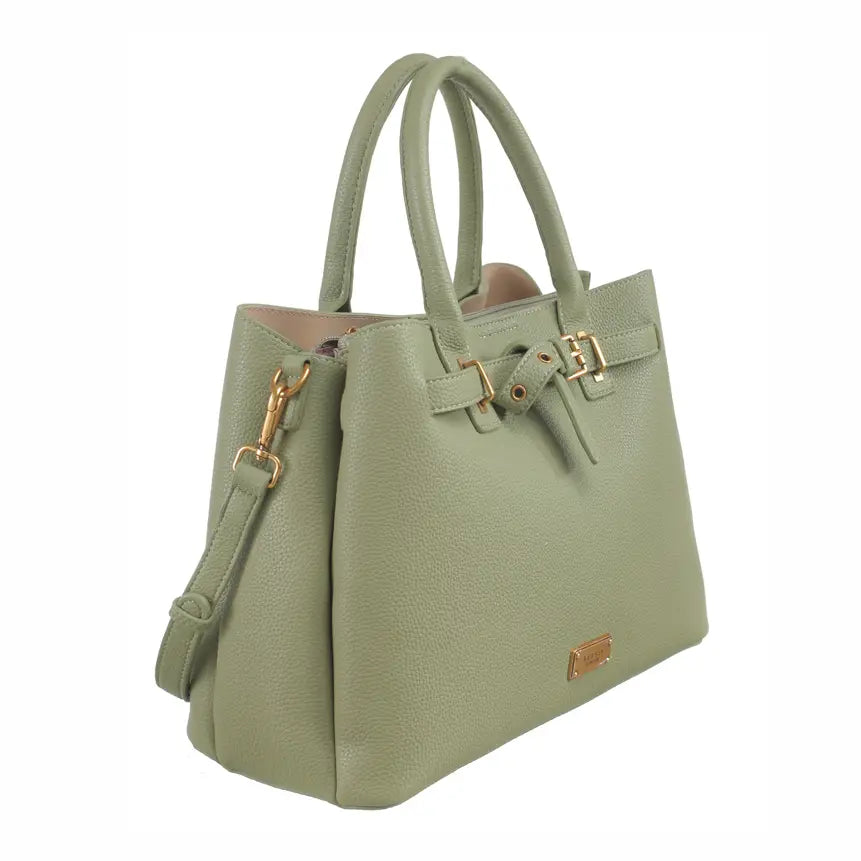 Pebbled Belted Tote