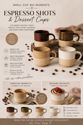 10 cl ceramic cup, assorted in 4 colors MACCHIATO set of 4