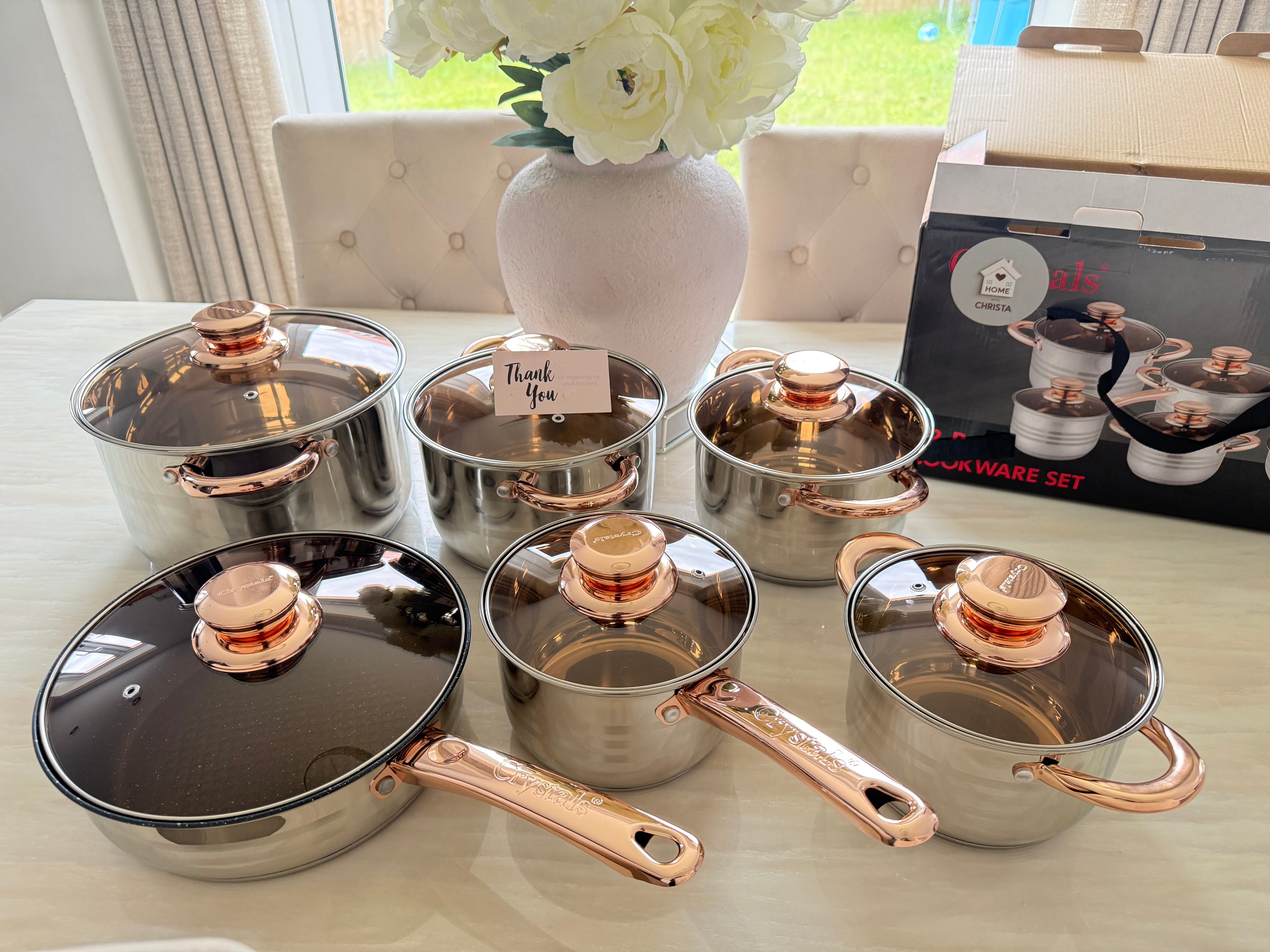 12Pcs Stainless Steel Saucepan Stock Pot Set Kitchen Induction Cookware