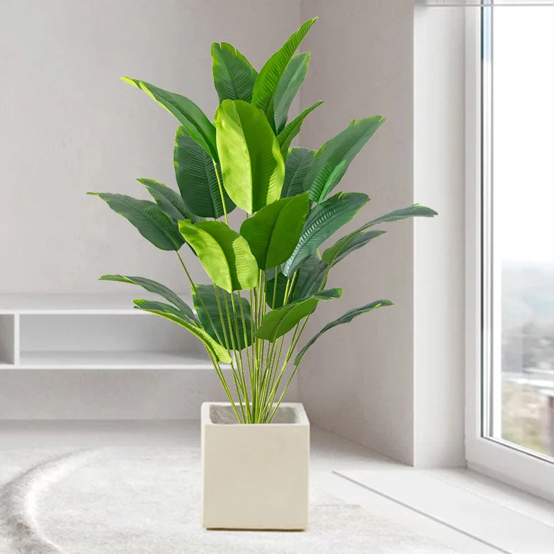 1pc Artificial Plants Large Tropical Palm Tree Fake Banana Plants Leaves Real Touch Plastic Monstera for Home Garden Party Decor