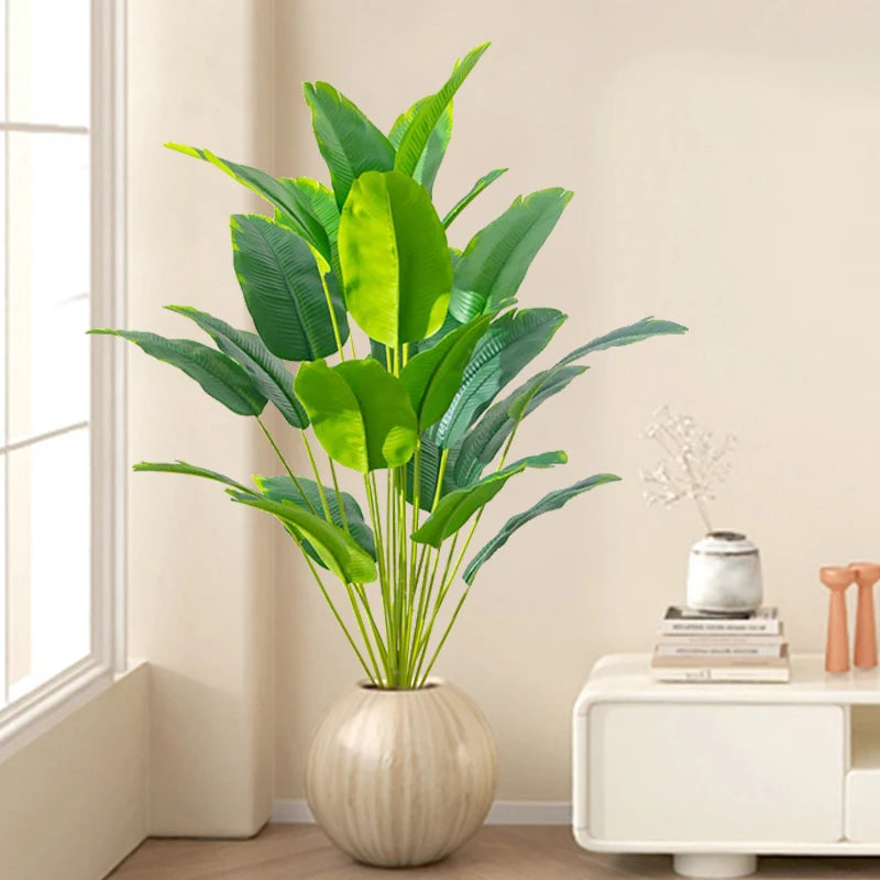1pc Artificial Plants Large Tropical Palm Tree Fake Banana Plants Leaves Real Touch Plastic Monstera for Home Garden Party Decor