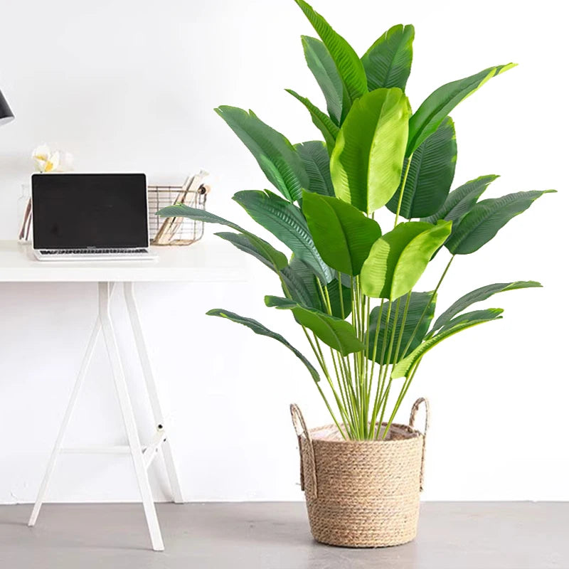 1pc Artificial Plants Large Tropical Palm Tree Fake Banana Plants Leaves Real Touch Plastic Monstera for Home Garden Party Decor