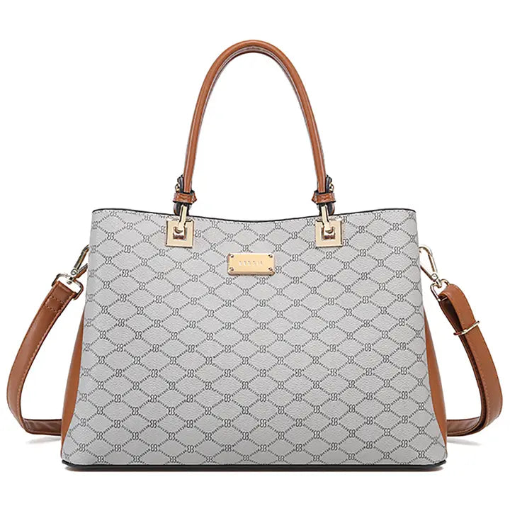 Bessie Logo Print Two Tone Tote