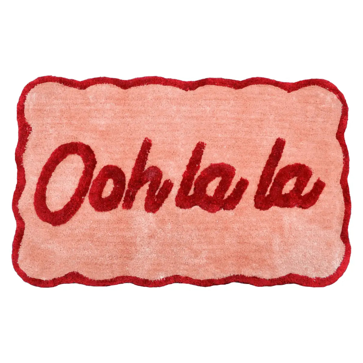 Ooh La La Slogan Scallop Bath Mat Non Slip - Scalloped Rug