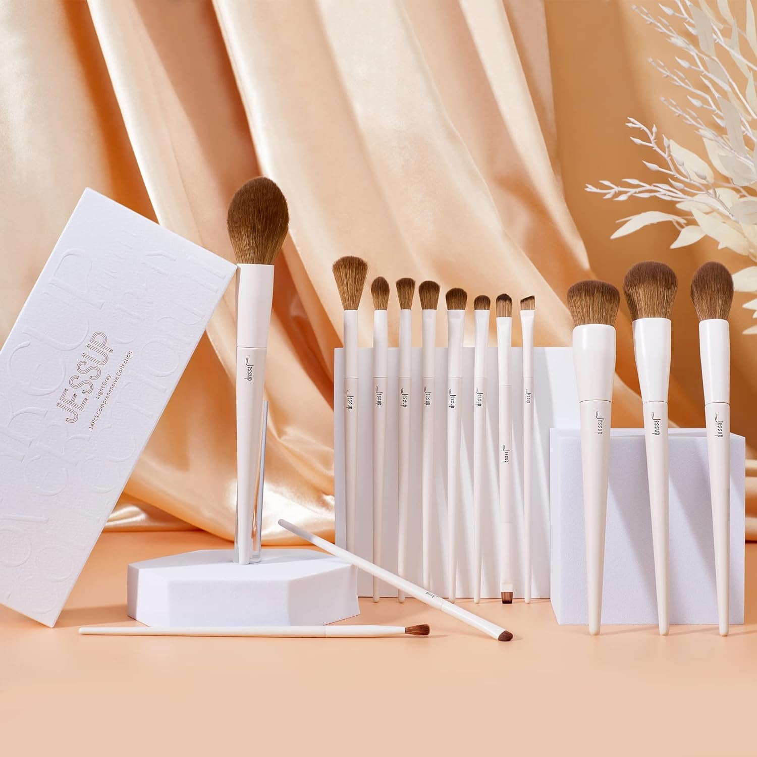 Jessup Pinselset Makeup Pinsel Make up Pinsel Set 14 Stück Schminkpinsel Kosmetikpinsel Gesichtspinsel Augenpinsel Lidschattenpinsel Puderpinsel Foundation Highlight Concealer Pinsel T329