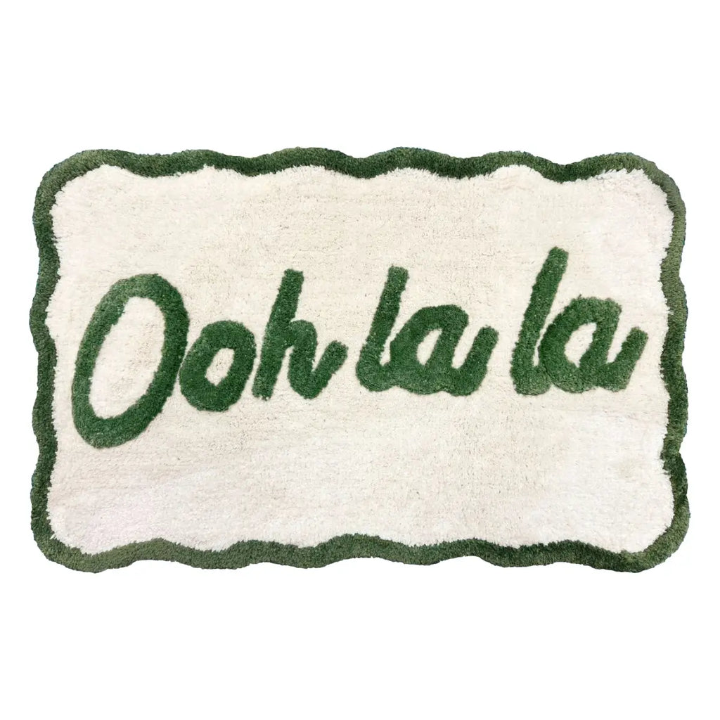 Ooh La La Slogan Scallop Bath Mat Non Slip - Scalloped Rug