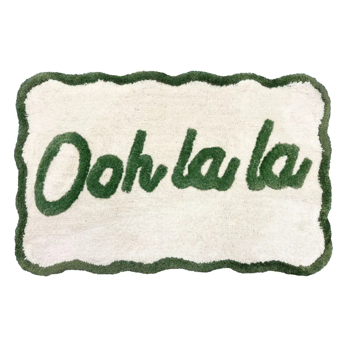 Ooh La La Slogan Scallop Bath Mat Non Slip - Scalloped Rug