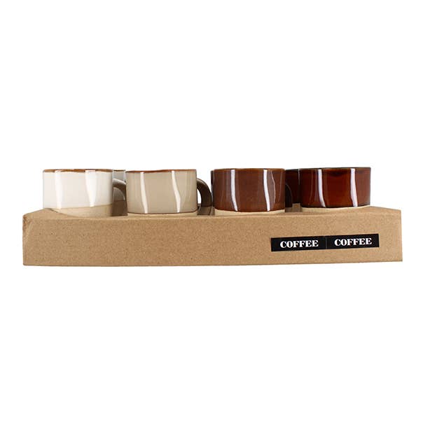 10 cl ceramic cup, assorted in 4 colors MACCHIATO set of 4